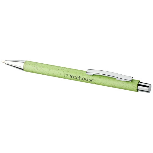 Długopis wciskany Tual ze słomy pszenicy PFC-10758124 zielony