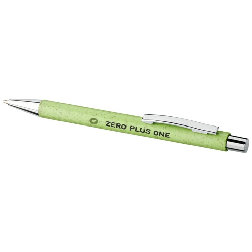 Długopis wciskany Tual ze słomy pszenicy PFC-10758524 zielony