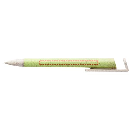 Długopis Medan z uchwytem na telefon, wykonany ze słomy pszenicznej PFC-10758624 zielony