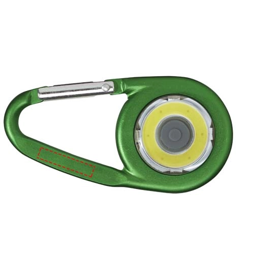 Karabińczyk z latarką COB Eye PFC-11811304 zielony