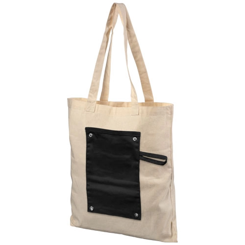 Bawełniana, zwijana torba zapinana na guzik Snap 180 g/m² PFC-12040700 czarny