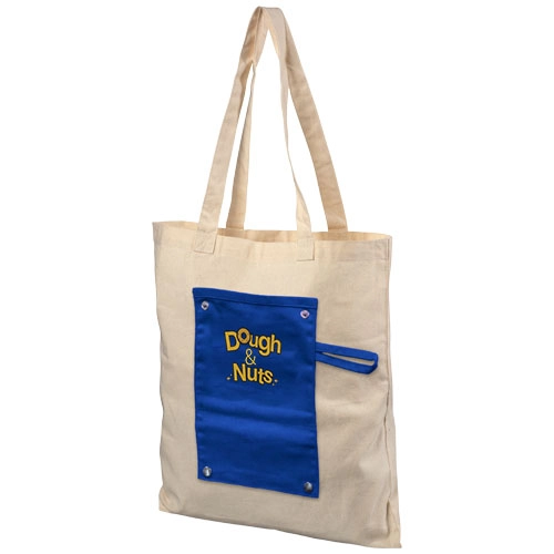 Bawełniana, zwijana torba zapinana na guzik Snap 180 g/m² PFC-12040702 niebieski