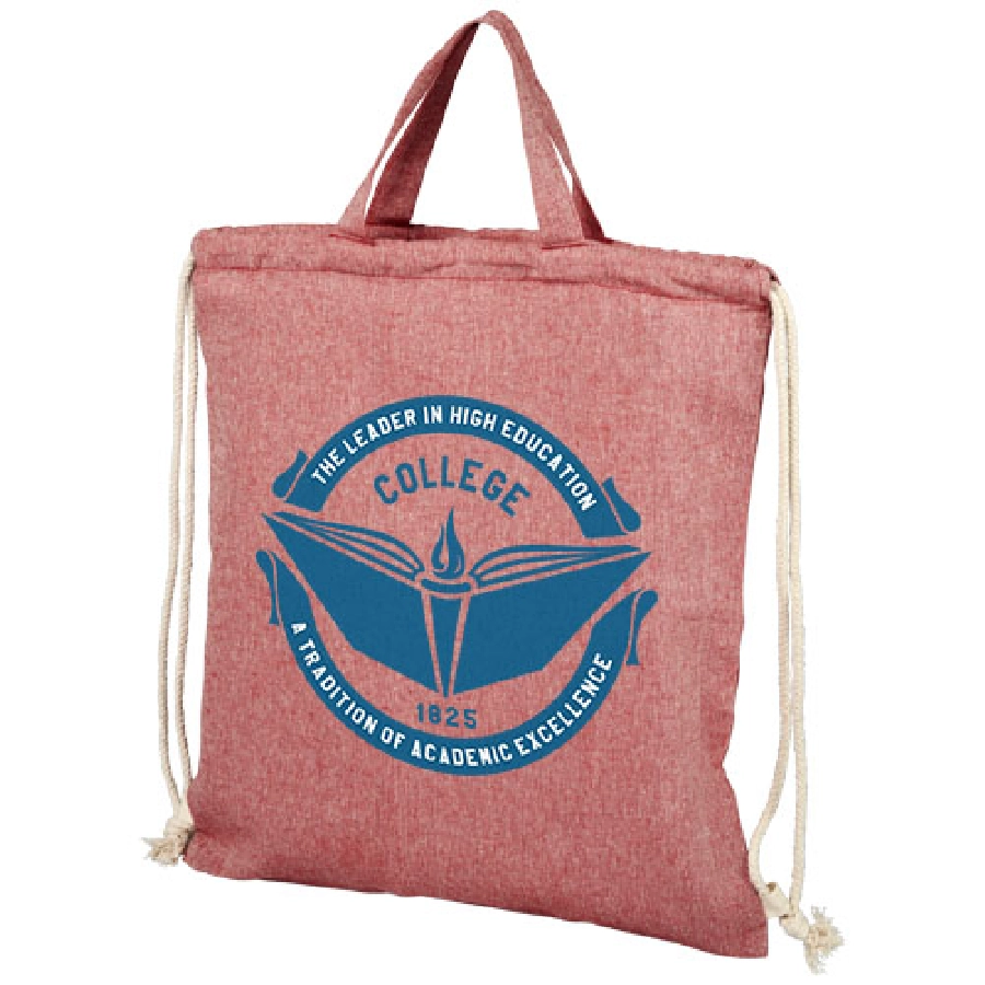 Plecak Pheebs z bawełnianym sznurkiem ściągającym z recyklingu o gramaturze 150 g/m² PFC-12045903 czerwony