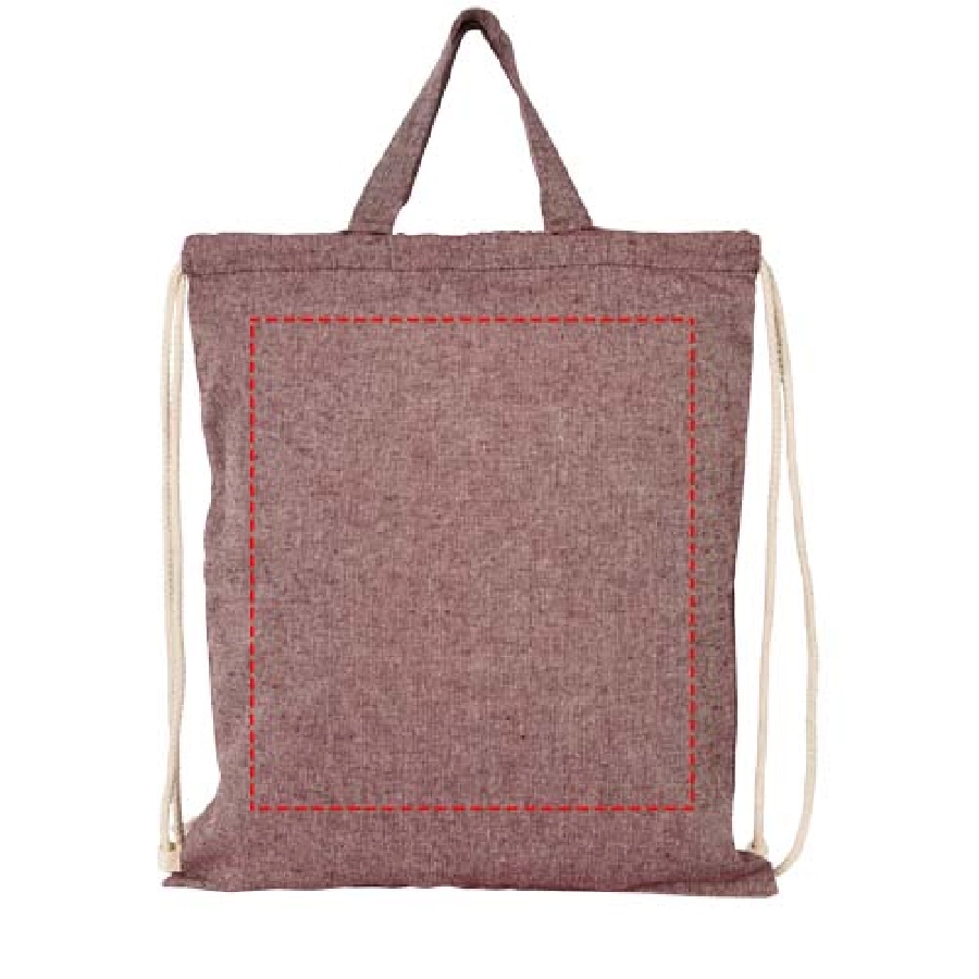 Plecak Pheebs z bawełnianym sznurkiem ściągającym z recyklingu o gramaturze 150 g/m² PFC-12045904 czerwony