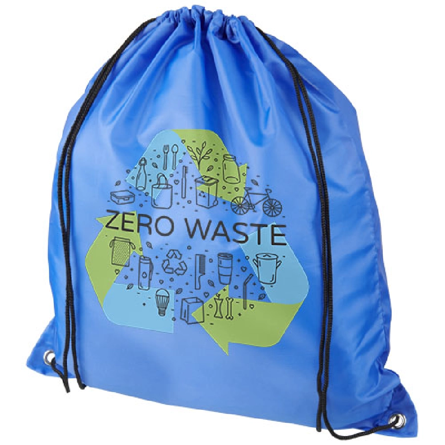 Plecak Oriole ze sznurkiem ściągającym z recyklowanego plastiku PET PFC-12046102 niebieski