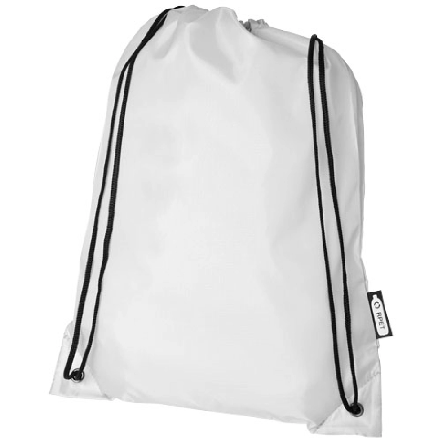 Plecak Oriole ze sznurkiem ściągającym z recyklowanego plastiku PET PFC-12046104 biały