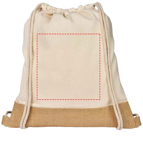 Bawełniano-jutowy plecak Delhi ze sznurkiem ściągającym PFC-12046900 biały