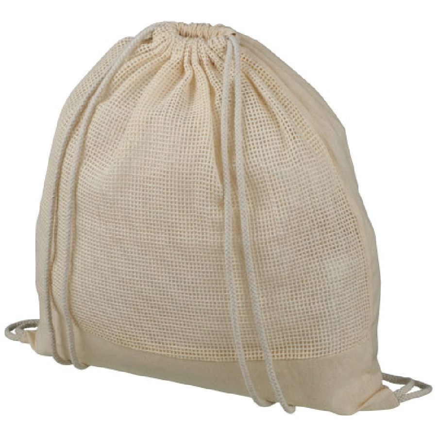 Plecak Maine z siatki bawełnianej ze sznurkiem ściągającym PFC-12048300 biały