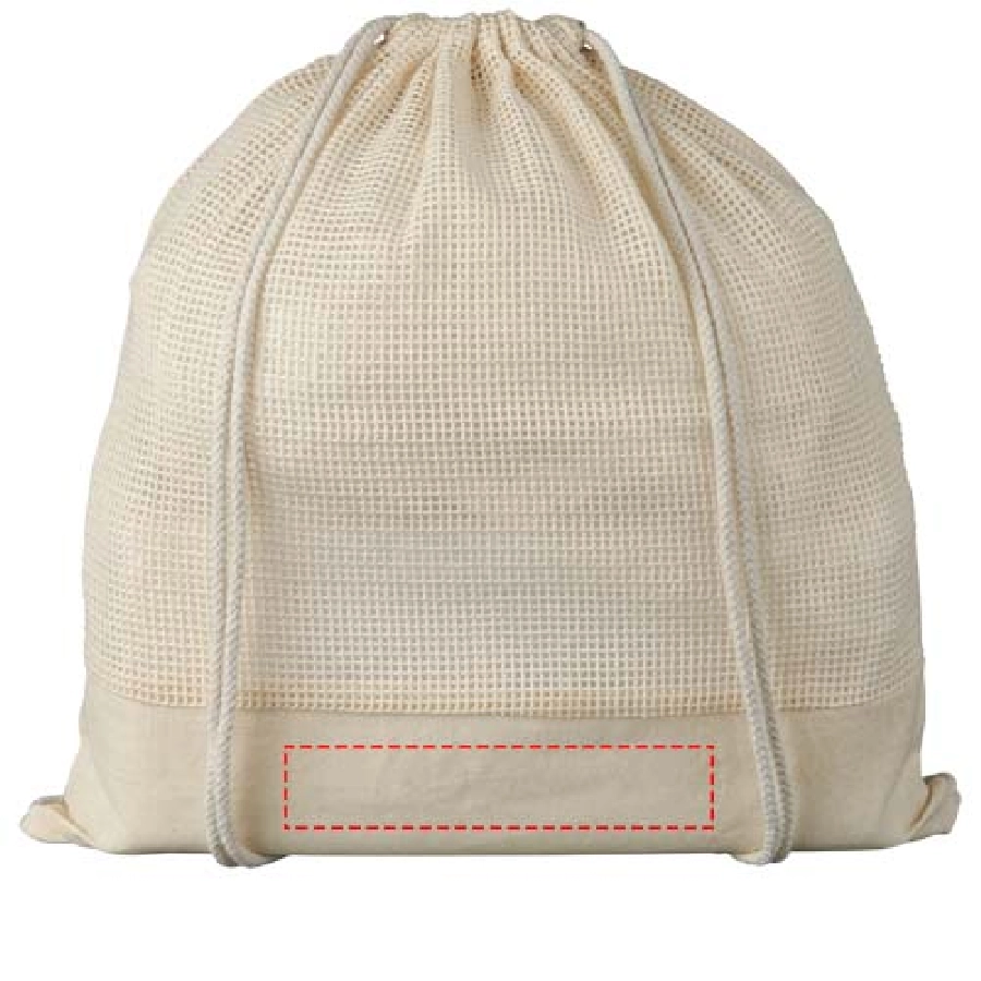 Plecak Maine z siatki bawełnianej ze sznurkiem ściągającym PFC-12048300 biały