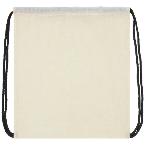 Plecak Oregon ściągany sznurkiem z kolorowymi sznureczkami, wykonany z bawełny o gramaturze 100 g/m² PFC-12048900