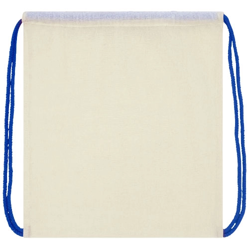 Plecak Oregon ściągany sznurkiem z kolorowymi sznureczkami, wykonany z bawełny o gramaturze 100 g/m² PFC-12048901