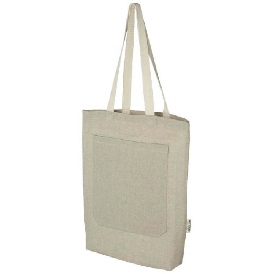Pheebs torba na zakupy o pojemności 9 l z bawełny z recyklingu o gramaturze 150 g/m² i z przednią kieszenią PFC-12064306