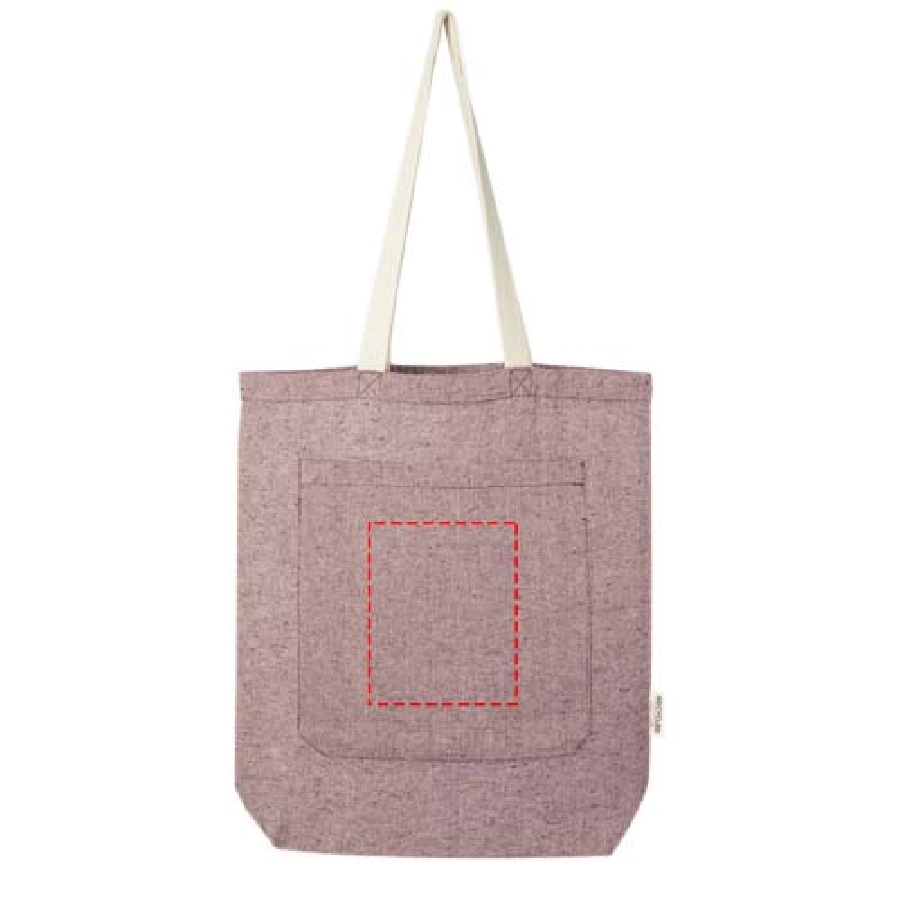 Pheebs torba na zakupy o pojemności 9 l z bawełny z recyklingu o gramaturze 150 g/m² i z przednią kieszenią PFC-12064320