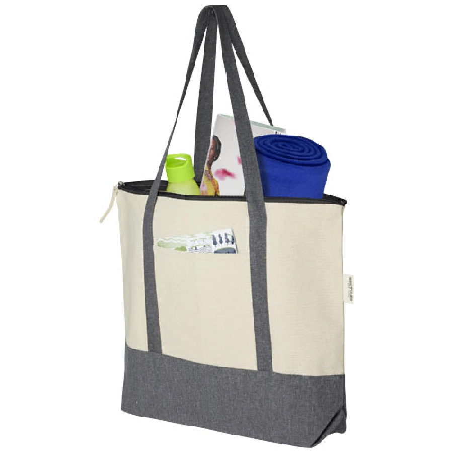 Repose torba na zakupy z suwakiem o pojemności 10 l z bawełny z recyklingu o gramaturze 320 g/m² PFC-12064506