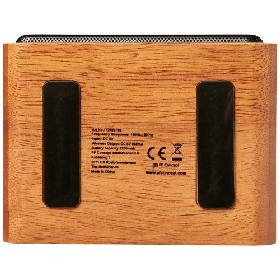 Głośnik Wooden z bezprzewodową ładowarką indukcyjną 3 W PFC-12400700 brązowy