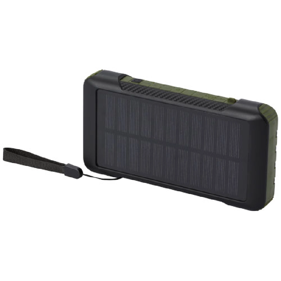 Soldy powerbank solarny o pojemności 10 000 mAh z dynamem wykonany z tworzyw sztucznych pochodzących z recyklingu z certyfika PFC-12434664