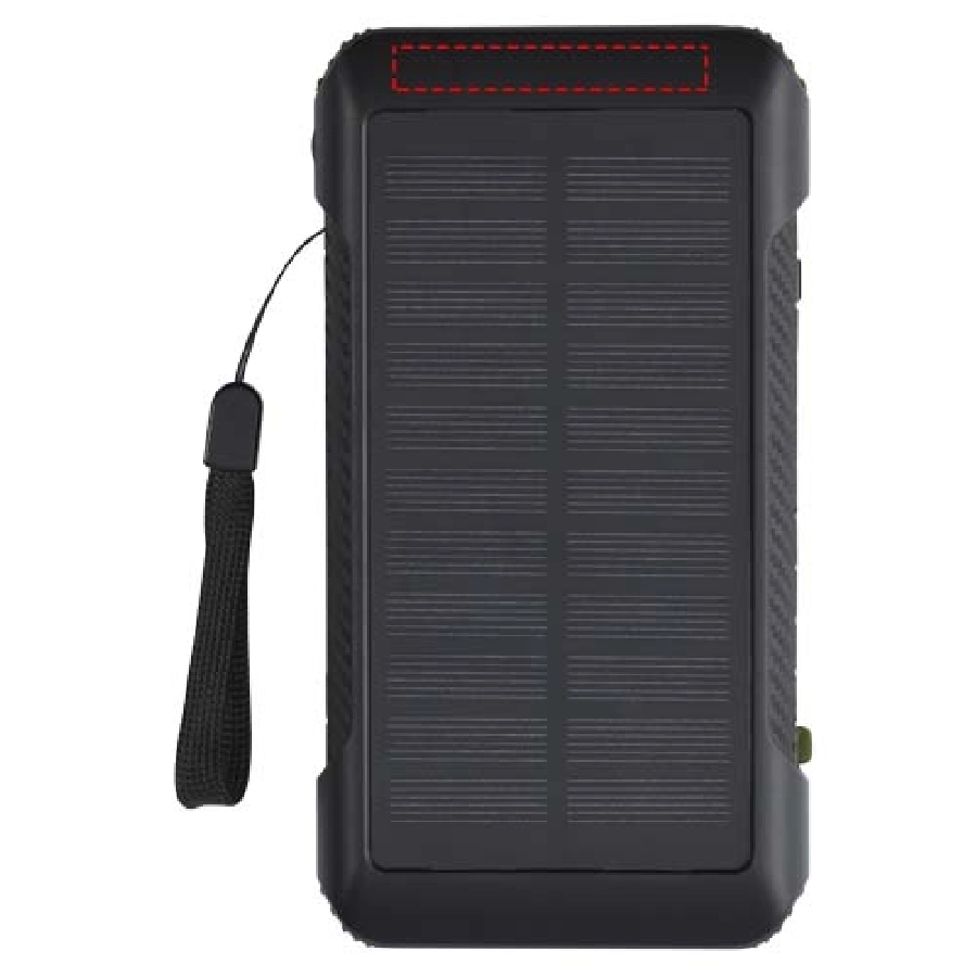 Soldy powerbank solarny o pojemności 10 000 mAh z dynamem wykonany z tworzyw sztucznych pochodzących z recyklingu z certyfika PFC-12434664