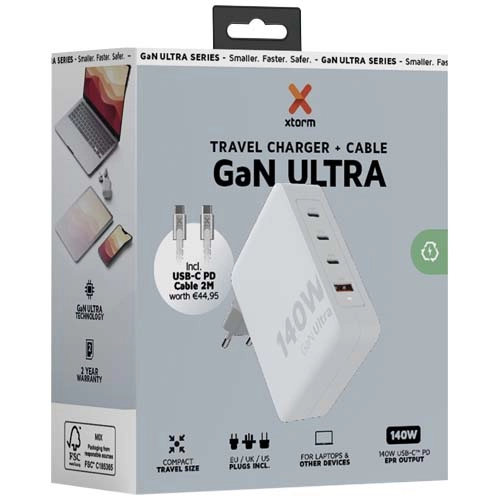 Xtorm XVC2140 GaN Ultra ładowarka podróżna o mocy 140 W z kablem USBC PD 240 W PFC-12439701