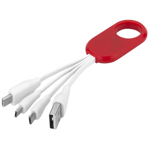 Kabel do ładowania z końcówką USB typu C 4w1 Troup PFC-13421402 czerwony