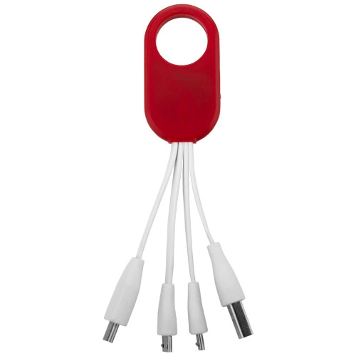 Kabel do ładowania z końcówką USB typu C 4w1 Troup PFC-13421402 czerwony