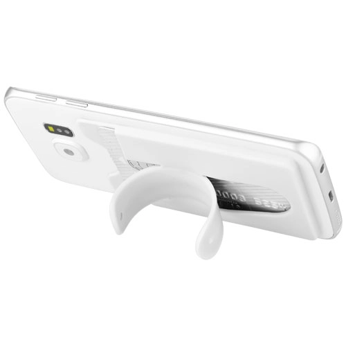 Silikonowy portfel na telefon ze stojakiem Stue PFC-13421800 biały