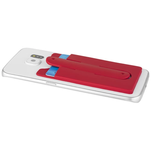 Silikonowy portfel na telefon ze stojakiem Stue PFC-13421801 czerwony