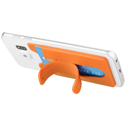 Silikonowy portfel na telefon ze stojakiem Stue PFC-13421804 pomarańczowy
