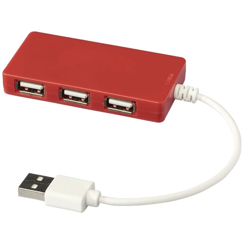 4-portowy hub USB Brick PFC-13425003 czerwony