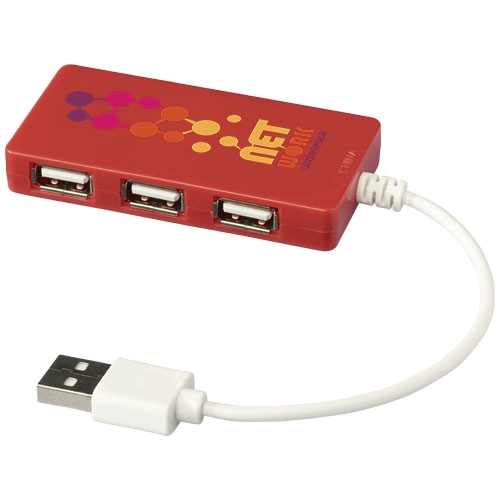 4-portowy hub USB Brick PFC-13425003 czerwony