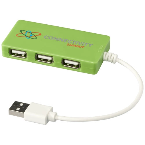 4-portowy hub USB Brick PFC-13425004 zielony