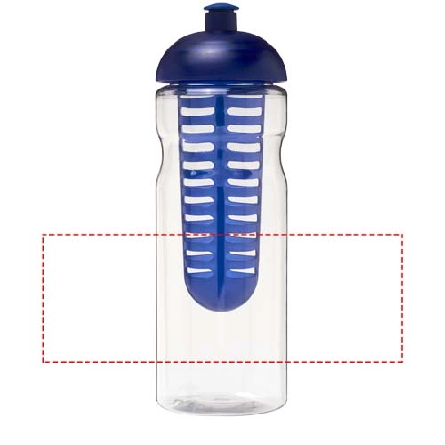 Bidon H2O Base® z wypukłym wieczkiem o pojemności 650 ml z możliwością przyrządzania wody smakowej PFC-21004801 transparentny