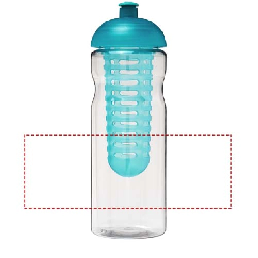Bidon H2O Base® z wypukłym wieczkiem o pojemności 650 ml z możliwością przyrządzania wody smakowej PFC-21004804 transparentny