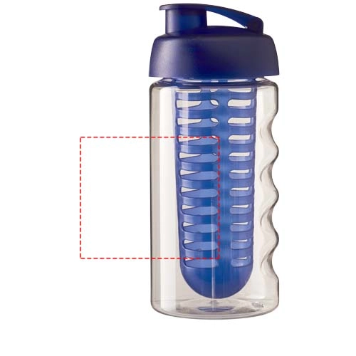 Bidon H2O Bop® o pojemności 500 ml z wieczkiem zaciskowym zmożliwością przyrządzania wody smakowej PFC-21005101 transparentny