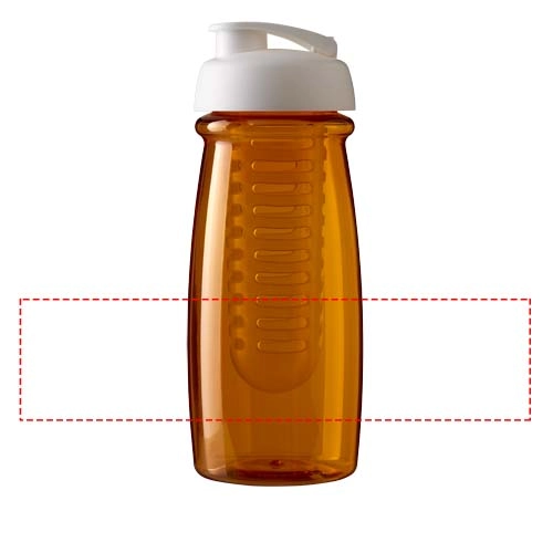 Bidon H2O Pulse® o pojemności 600 ml z wieczkiem zaciskowym zmożliwością przyrządzania wody smakowej PFC-21005502 pomarańczowy