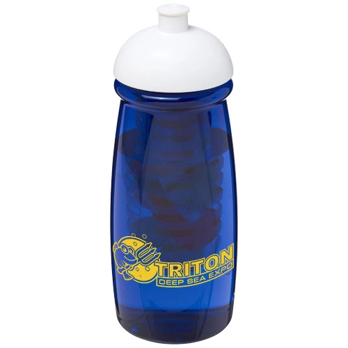 Bidon H2O Pulse® o pojemności 600 ml z wypukłym wieczkiem z możliwościąprzyrządzania wody smakowej PFC-21005700 niebieski