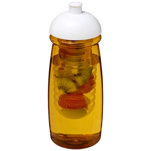 Bidon H2O Pulse® o pojemności 600 ml z wypukłym wieczkiem z możliwościąprzyrządzania wody smakowej PFC-21005703 żółty