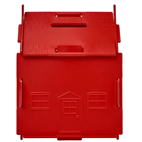 Skarbonka w kształcie domu Uri wykonana z tworzywa sztucznego PFC-21011102 czerwony