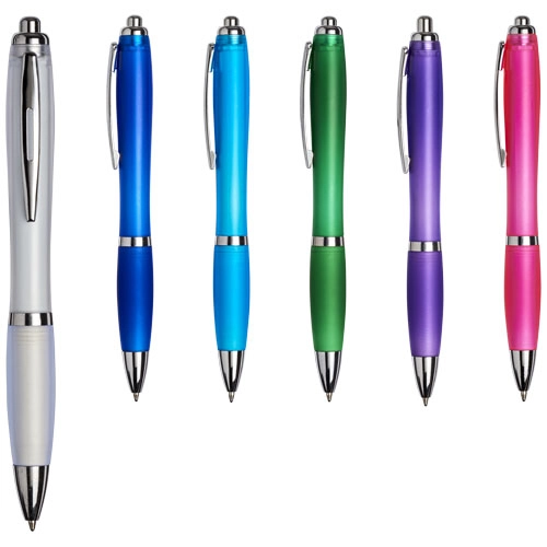 Curvy ballpoint pen with frosted barrel and grip PFC-21033500