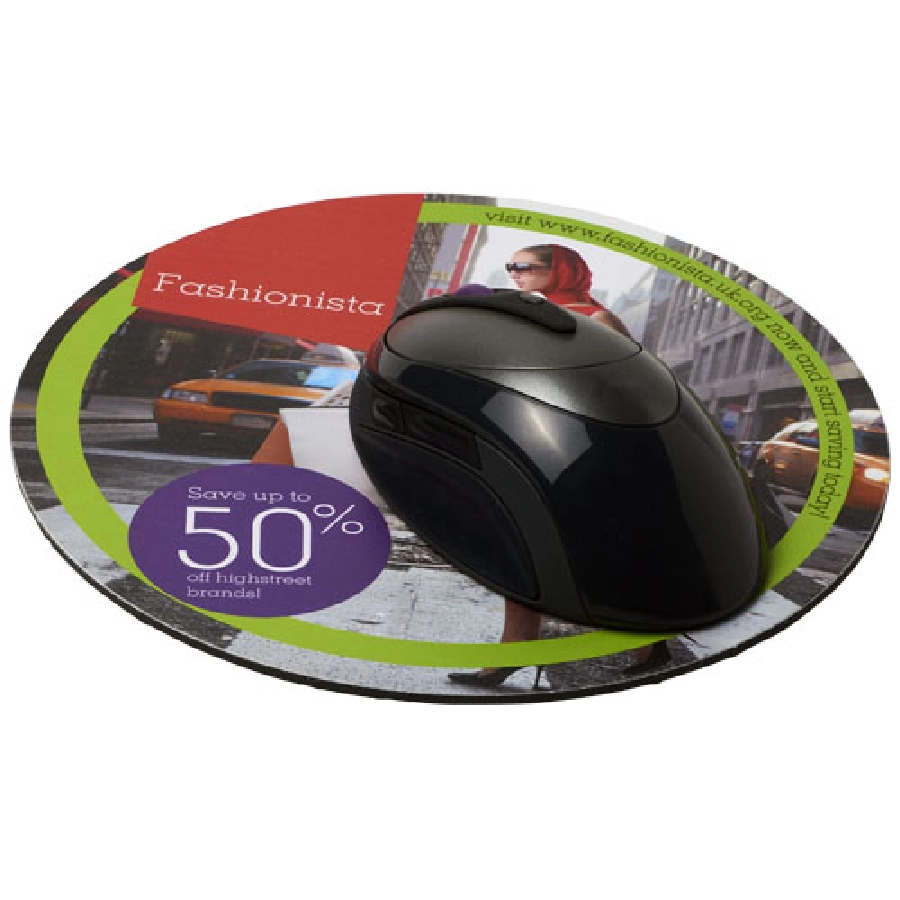 Okrągła podkładka pod mysz Q-Mat® PFC-21052800 czarny