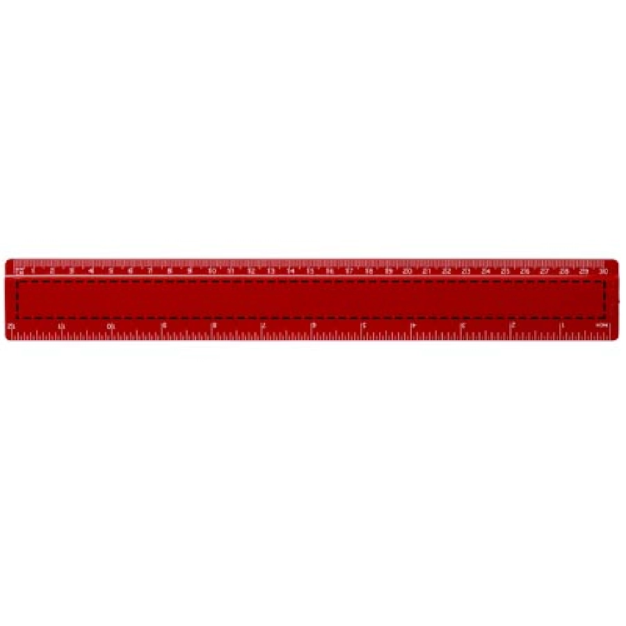 Linijka Renzo o długości 30 cm wykonana z tworzywa sztucznego PFC-21053504 czerwony