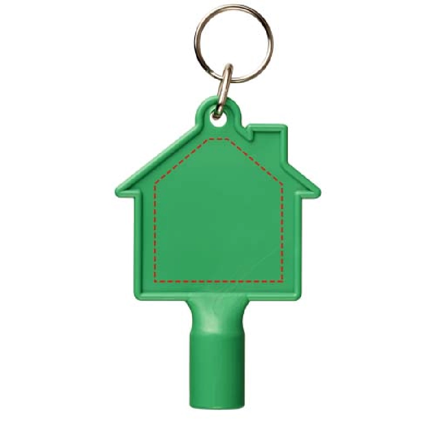 Klucz do skrzynki licznika w kształcie domku Maximilian z brelokiem PFC-21087101 zielony