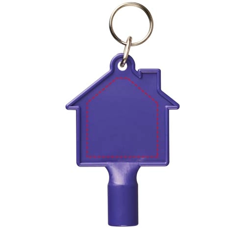 Klucz do skrzynki licznika w kształcie domku Maximilian z brelokiem PFC-21087102 fioletowy