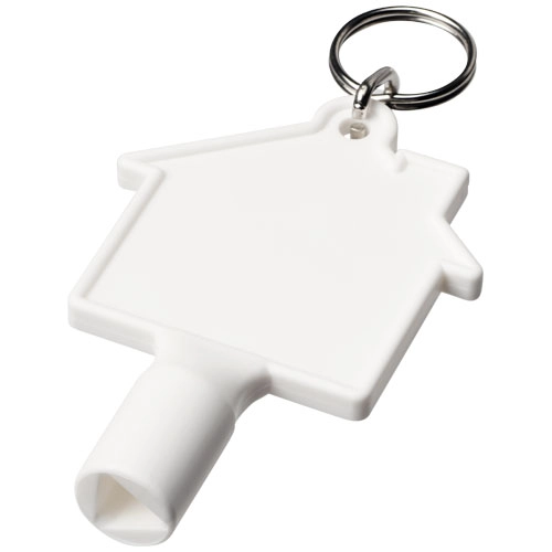 Klucz do skrzynki licznika w kształcie domku Maximilian z brelokiem PFC-21087104 biały