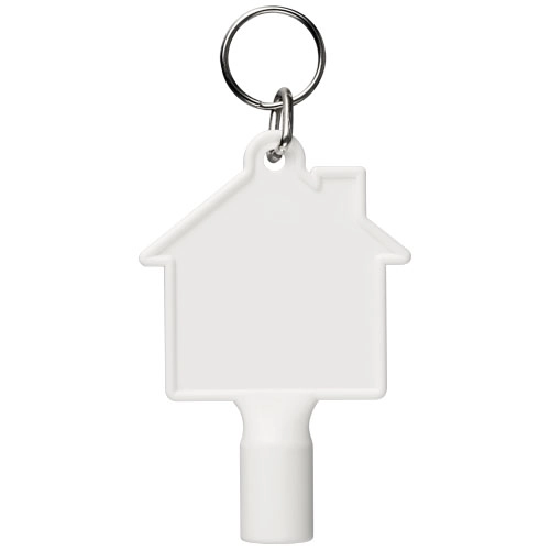 Klucz do skrzynki licznika w kształcie domku Maximilian z brelokiem PFC-21087104 biały