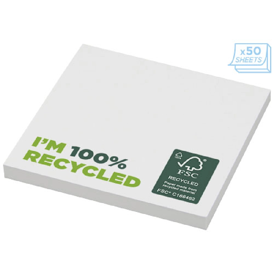 Karteczki samoprzylepne z recyklingu o wymiarach 75 x 75 mm Sticky-Mate® PFC-21286011