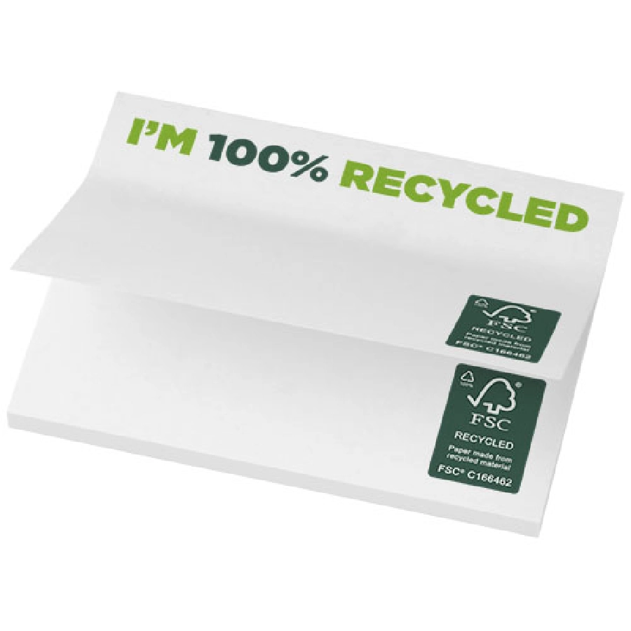 Karteczki samoprzylepne z recyklingu o wymiarach 100 x 75 mm Sticky-Mate® PFC-21287012