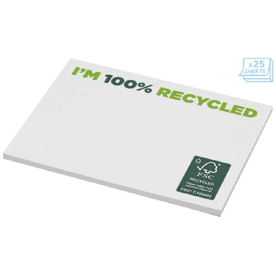 Karteczki samoprzylepne z recyklingu o wymiarach 100 x 75 mm Sticky-Mate® PFC-21287014