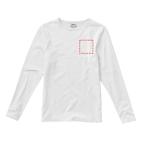 Damski T-shirt Curve z długim rękawem PFC-33014011 biały