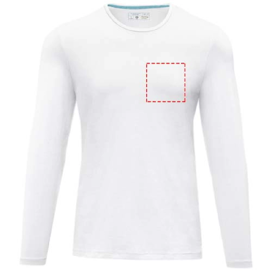 Męski T-shirt organiczny Ponoka z długim rękawem PFC-38018014 biały