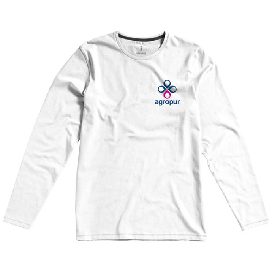 Męski T-shirt organiczny Ponoka z długim rękawem PFC-38018011 biały